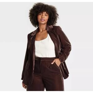 A New Day Women's Velvet Blazer - Brown 3X NWT
